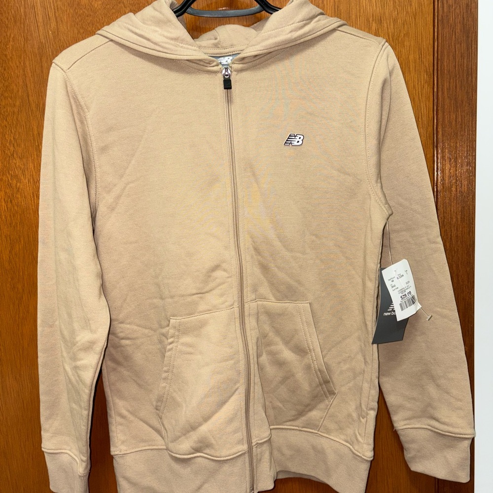 New Balance Beige Zip-Up Hoodie
